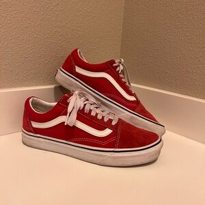 Red Vans Old Skool canvas lowtop (Women’s 8)